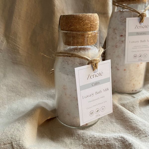 Pink and white Bath Milk in Bottle