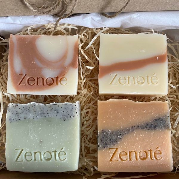 Close Up Of Four Handmade Soaps