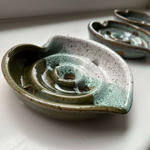 Three Tone Handmade Ceramic Soap Dish